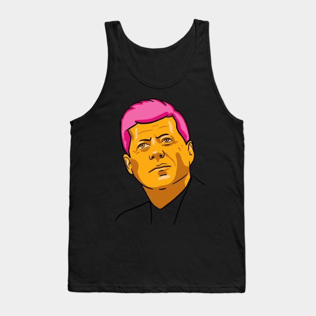 John F. Kennedy / JFK Portrait in Golden Aesthetic (With Pink Hair) Tank Top by isstgeschichte